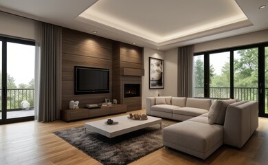 Fototapeta premium modern luxury living room interior design