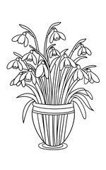 snowdrops in a vase coloring