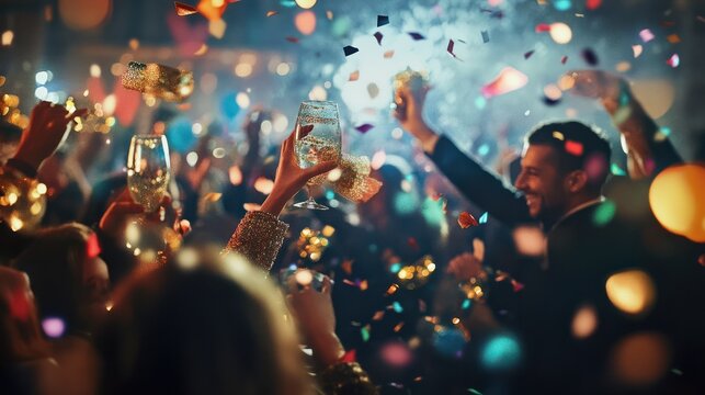 lifestyle photo new years eve celebration of people.