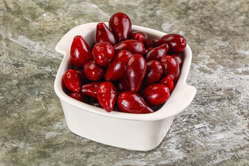 Ripe sweet juicy digberry cornel