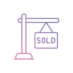 Obraz premium Sold Sign vector icon ready to use for apps and websites