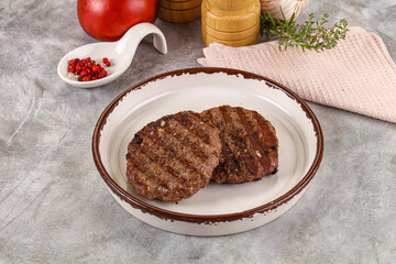 Grilled beef burger cutlet minced meat