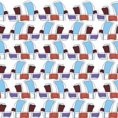 Obraz premium Minimal Autumn Color abstract seamless triangle pattern traditional design,background, Carpet, wallpaper, fabric, tile,wrapping,clothing,batik vector