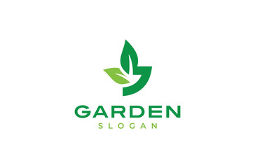 Modern Letter G Leaf Logo, G letter green garden logo design, G Leaf, green leaf, garden logo design