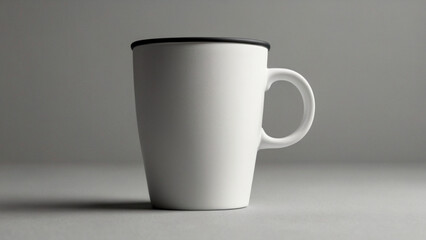 Fototapeta premium High quality minimal design print on demand empty one white coffee cup studio style 