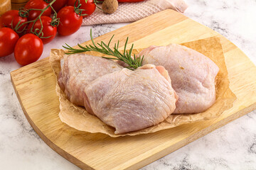 Raw chicken thighs for cooking