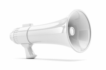 White Megaphone Isolated on White Background