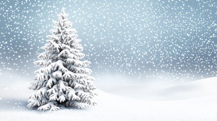 Obraz premium Winter christmas background with snow tree and lots of copy spac