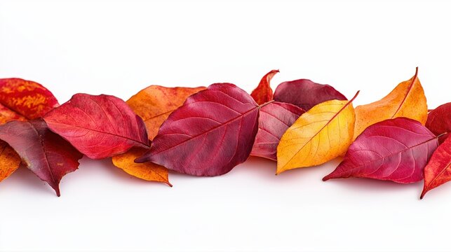 Autumn leaves isolated on white