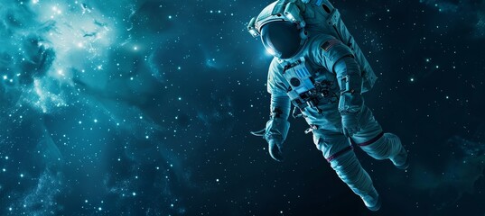 Fototapeta premium Astronaut experiencing the wonders of outer space