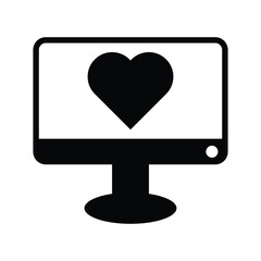 Computer love icon