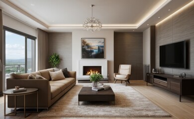 Fototapeta premium modern luxury living room interior design