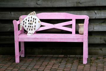 Banc, jardin,Ile Texel , Pays Bas