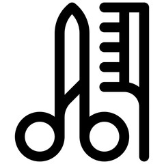 Hairdressing. Editable stroke vector icon.