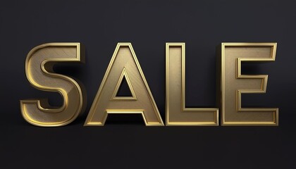 Stylish gold sale text on a dark background, perfect for promotional materials, advertisements, or marketing designs.