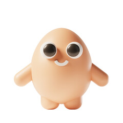 cute egg shape 3d character