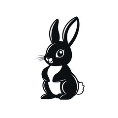 Obraz premium Black rabbit vector