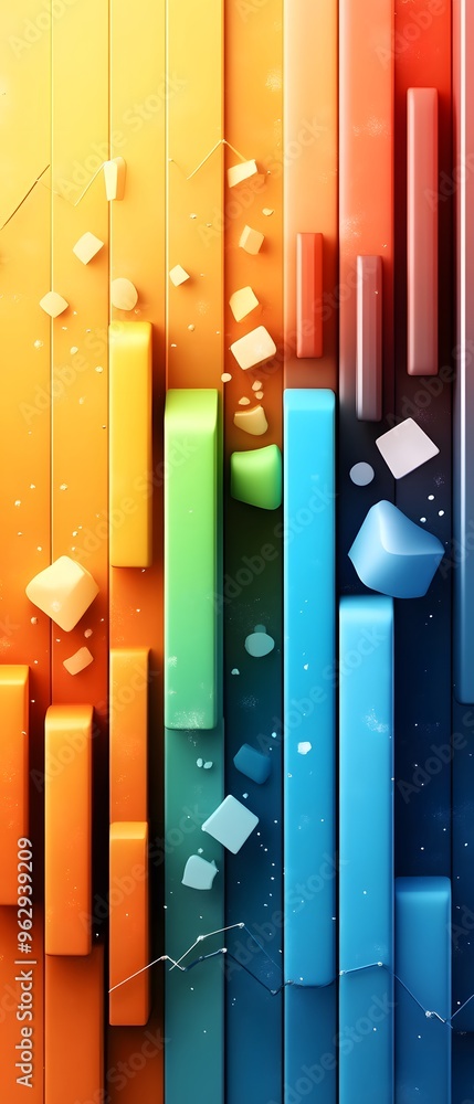 Poster abstract geometric background with colorful shapes.