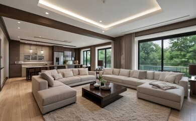 Fototapeta premium Modern luxury living room interior design
