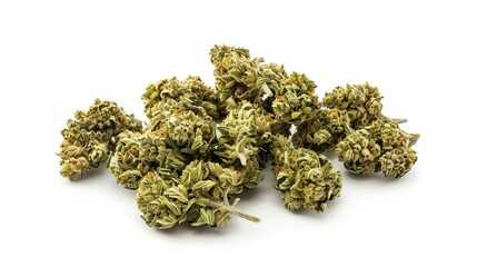 Cannabis Buds, isolated on white background