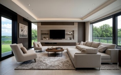 Fototapeta premium Modern luxury living room interior design