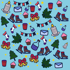 set doodle christmast