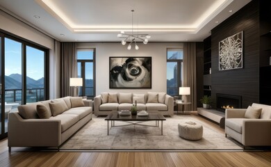 Modern luxury living room interior design