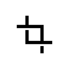 Obraz premium Crop tool icon isolated on white background. Cropping sign symbol