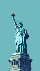 Fototapeta premium Lady Liberty: A Minimalist Icon of Freedom and Hope