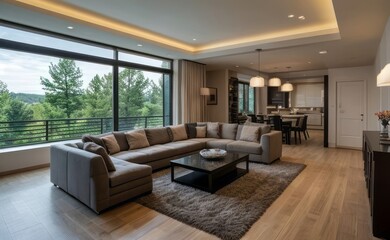 Fototapeta premium Modern luxury living room interior design