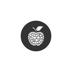 Apple fruit icon isolated on transparent background