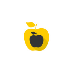 Apple fruit icon isolated on transparent background