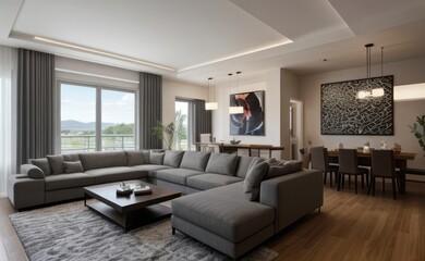 Fototapeta premium Modern luxury living room interior design