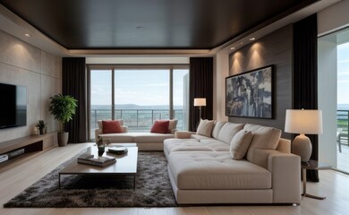 Fototapeta premium Modern luxury living room interior design