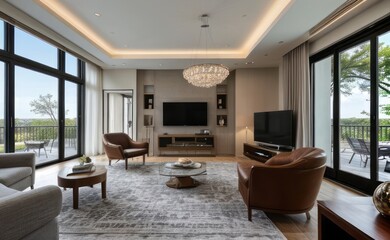 Fototapeta premium Modern luxury living room interior design
