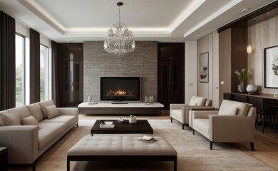 Modern luxury living room interior design