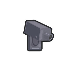 cctv camera in outline flat vector design.