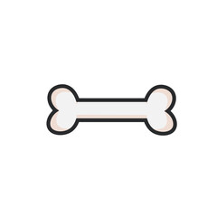 single bone in outline flat vector design