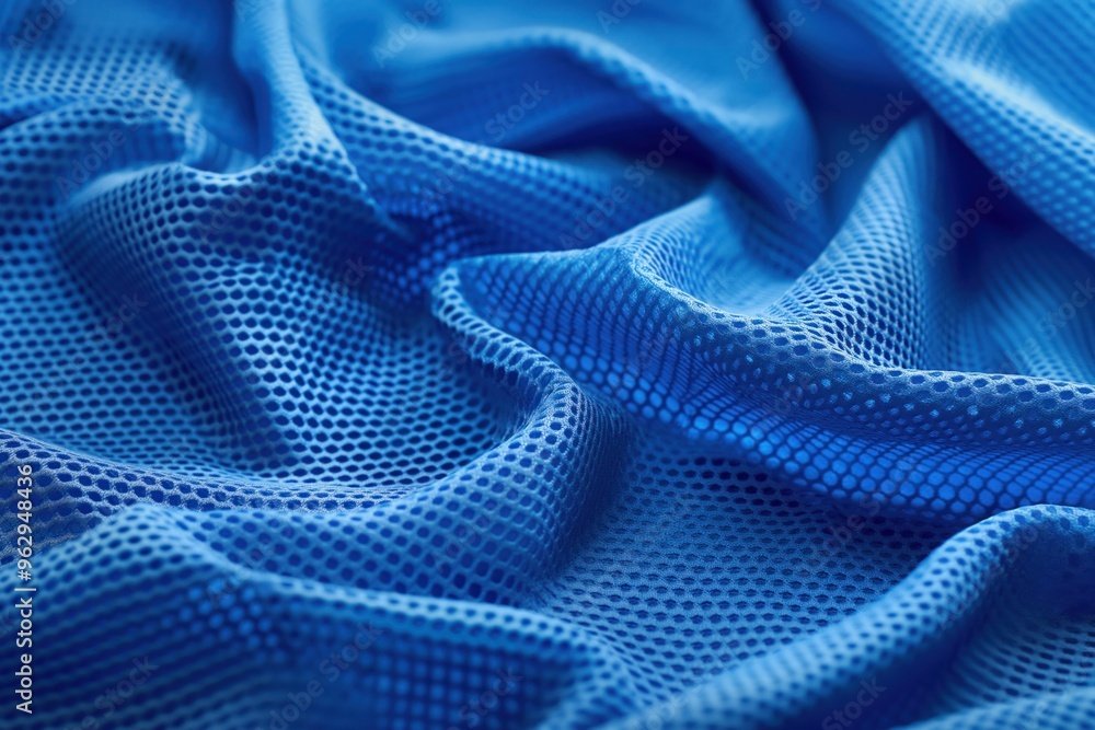 Aufkleber blue fabric with grid-like pattern, smooth texture, slightly wrinkled appearance. small circles crea