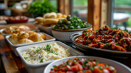 Obraz premium Mediterranean Mezze Platter Festive Outdoor Eve