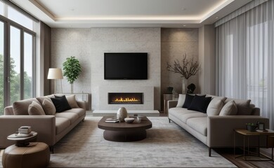 Modern luxury living room interior design