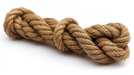 Obraz premium Knotted Rope on White Background Generative AI