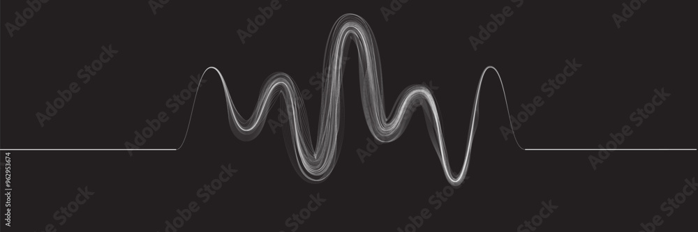 Poster digital sound equalizer . audio signal frequency signal . abstract flow linear fluid wavy shape . ac