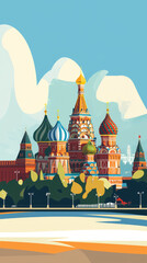 The Kremlin's Majesty: A Vibrant Illustration of Moscow's Iconic Landmark