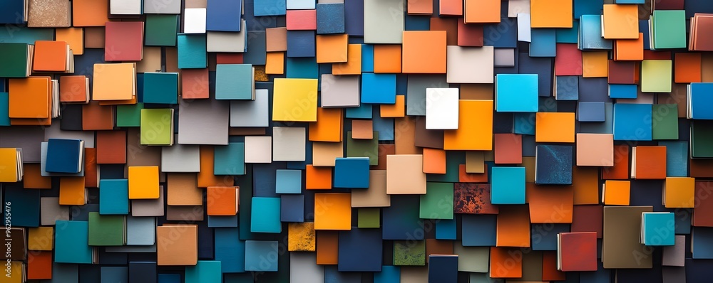 Poster abstract colorful square pattern background.