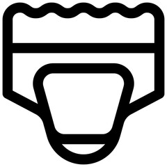 Adult diaper. Editable stroke vector icon.