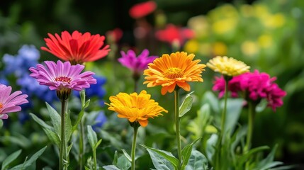 Elegant flowers blooming in vibrant hues