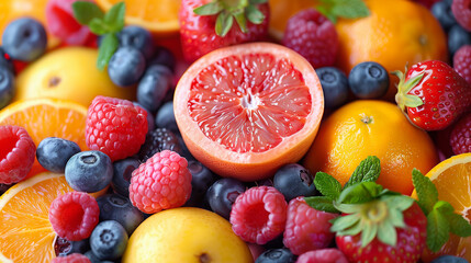 Fresh fruits mixed.Tasty fruits background..