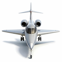 a jet on white background. Aeroplan on runway ready to takeoff, illustration