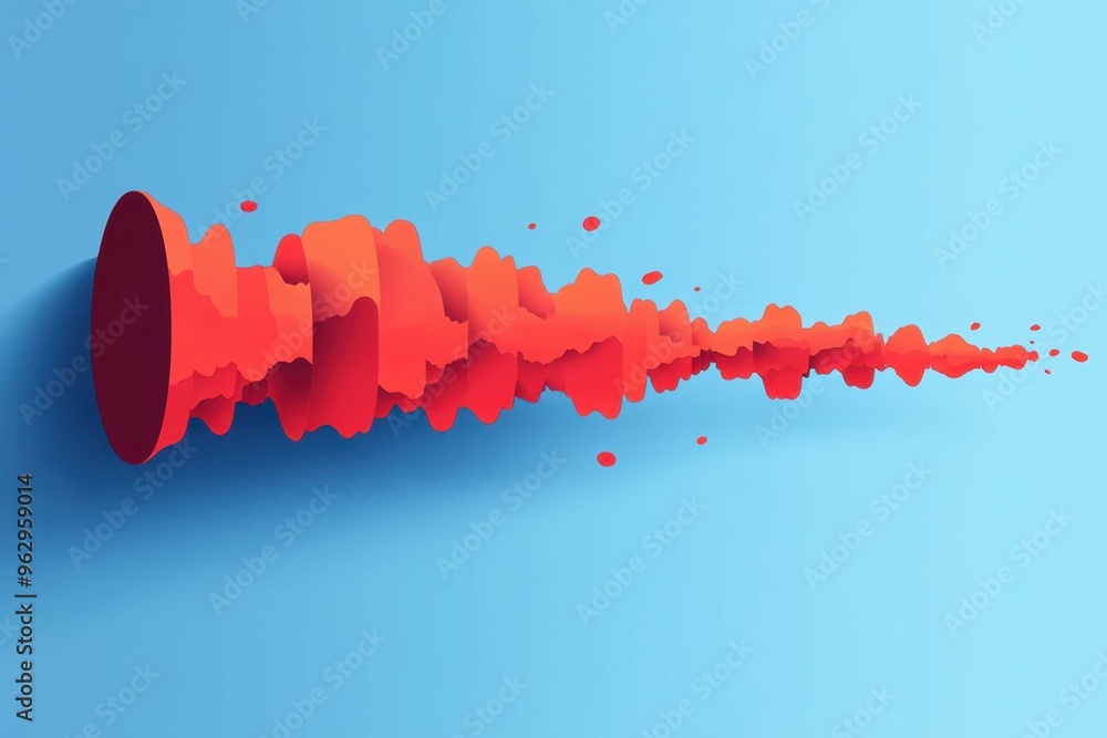 Poster a minimalistic design of radiating waves representing sound, symbolizing the infinite reach of speec
